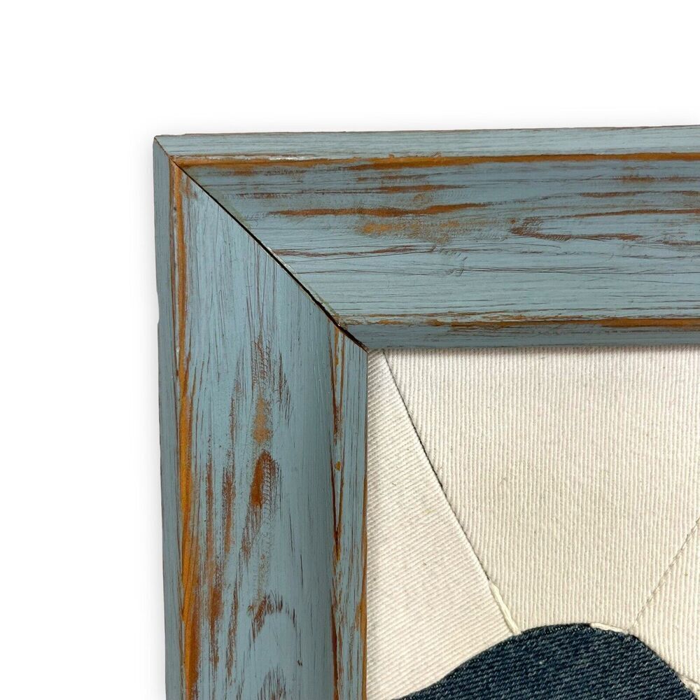 Handmade Rooster Fabric Collage Framed Artwork Patchwork - Picture 2 of 16